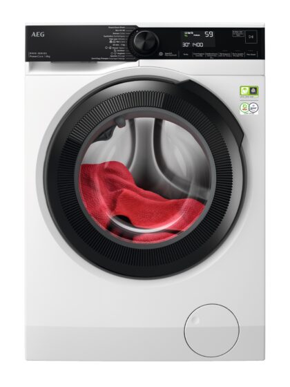 AEG Wasmachine 8kg, 1400T, 8000 Serie, ProSense, stoom, AquaControl, zwarte deur, A LR86R844