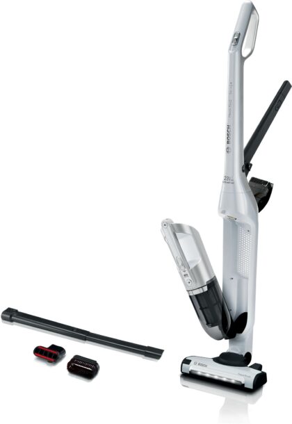 BOSCH Steelstofzuiger Flexxo, 2-in-1, 23V, tot 50min, mechanische borstel, 0,4l, wit BCH3P2301
