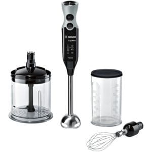 BOSCH Staafmixerset ErgoMixx – 750W – met maatbeker, hakmolen & klopper – zwart/grijs MSM67160