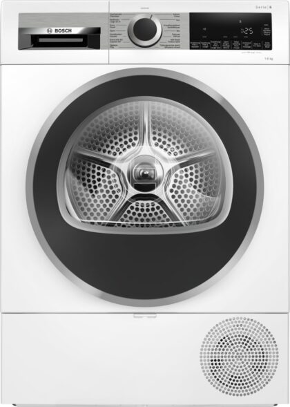 BOSCH Warmtepompdroogkast Serie 6, 8kg, Easy Clean, titan silver, glazen deur C WQG233DLFG
