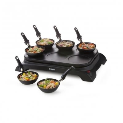DOMO Wok- en pannenkoekenplaat – 1000W – 6 personen DO8710W