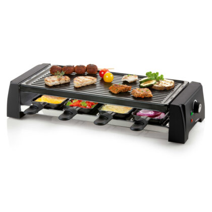 DOMO Steengrill/grill/raclette – 8 personen – incl.2 bakplaten(grill/natuursteen) DO9189G