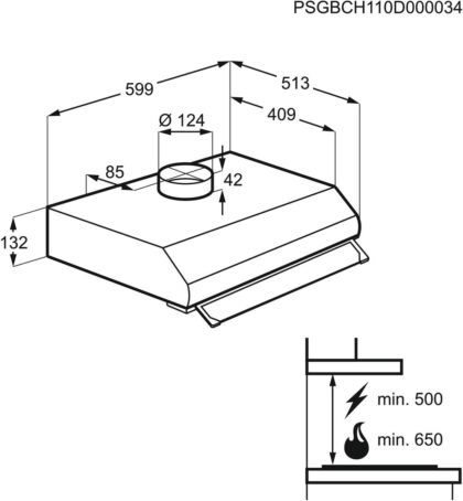 ELECTROLUX Dampkap Onderbouw LFU226K – Inbouw – Energielabel D LFU226K