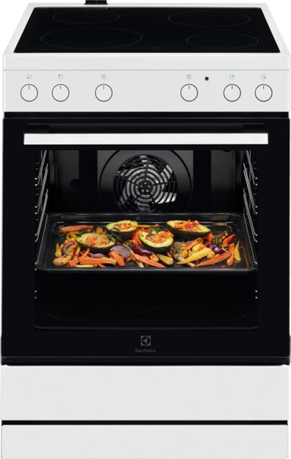 ELECTROLUX Fornuis met vitro kookplaat en multifunctie oven, 60cm, wit LKR62001CW