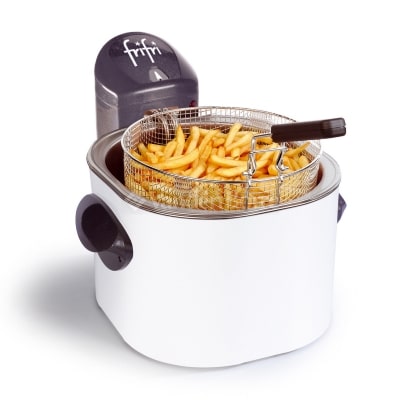 FRIFRI Friteuse rond – 3200W – 4l – 1,5kg frieten – metalen mantel wit F1528B