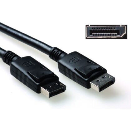 INTRONICS ACT 2 meter DisplayPort kabel, male – male, power pin 20 aangesloten. AK3980