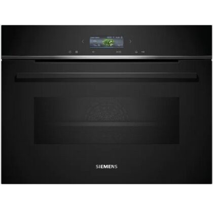Siemens Huishoud Oven combi-microgolf HC, iQ700, 45cm, 15 functies, softMove, zwart CM724G1B2