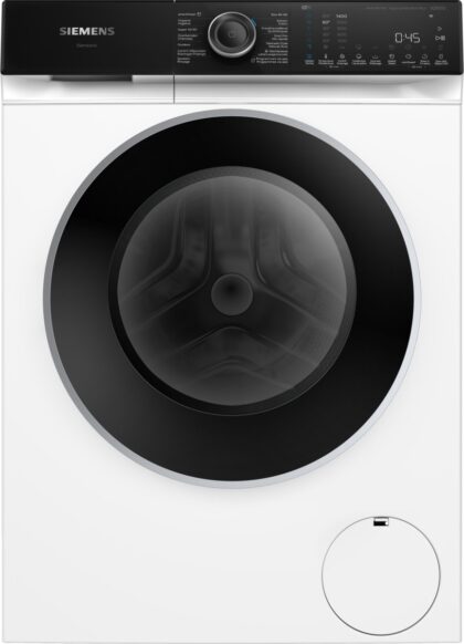 Siemens Huishoud Wasmachine 9kg,IQ500, 1400t, Home Connect, groot LED display, zwarte deur, A-20% WG44H204FG