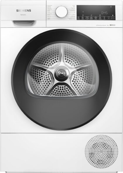 Siemens Huishoud Droogkast met warmtepomp, 9kg, LED light, selfCleaning condenser, wit, C WQ45G2D5FG