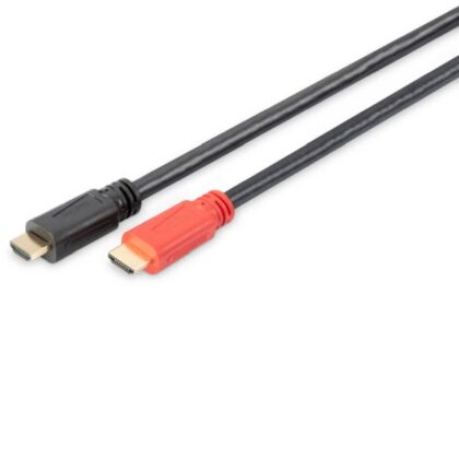assmann HDMI High Speed connection cable, type A, w/ amp. M/M, 15.0m, Full HD, CE, gold, AK-330105-150-S